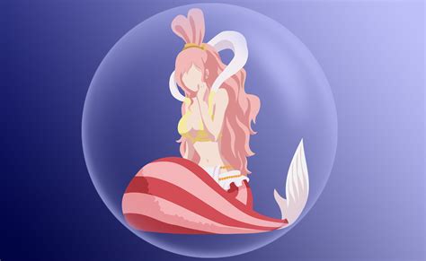 Anime Bikini Girl Long Hair Mermaid Minimalist One Piece Pink Hair