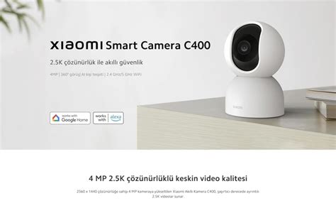 Xiaomi Akıllı Kamera C400 1440p WiFi Kamera Bebek Monitörü İç Mekan