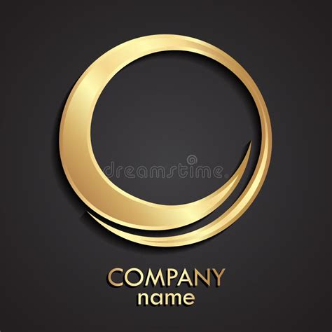 3d Abstract Gold Metal Circle Logo Design Stock Vector - Illustration ...