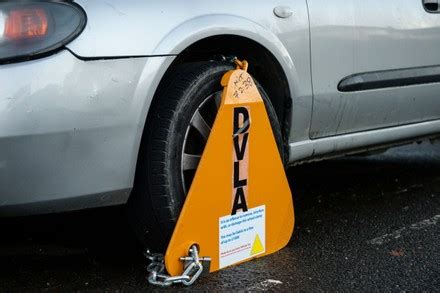 Untaxed Vehicle Wheel Clamped Editorial Stock Photo Stock Image