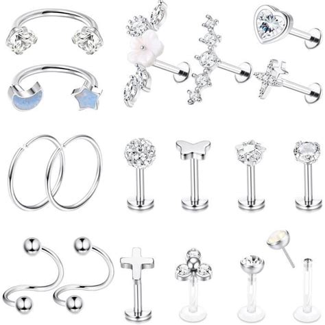 Pcs G Oreille Piercing Acier Chirurgical Boucles D Oreilles