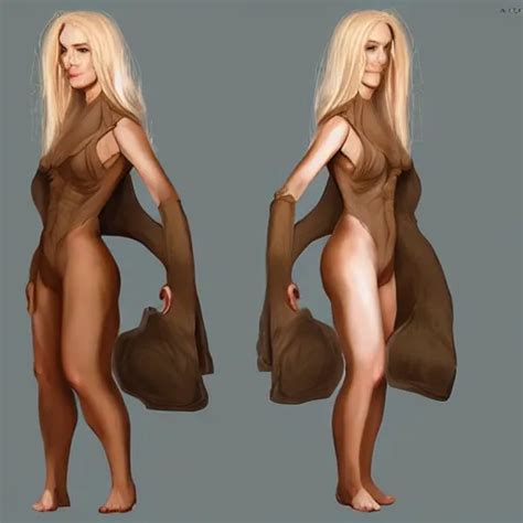 A Character Concept Design Sheet Of A Posed Blonde Stable Diffusion