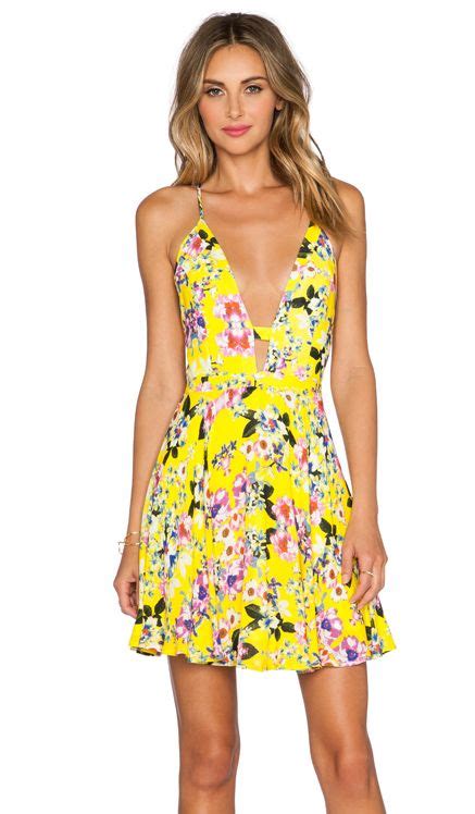 Nbd X Naven Twins Everytime Skater Dress In Canary Floral From Revolve