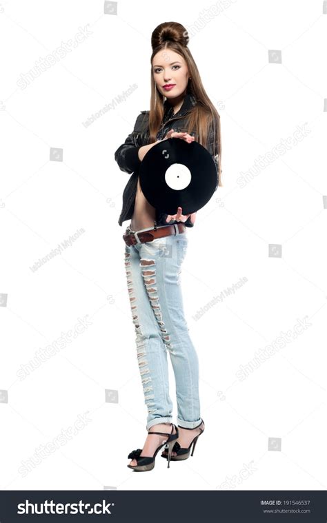 Beautiful Sexy Brunette Girl Leather Jacket Stock Photo 191546537 Shutterstock
