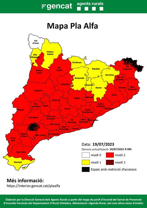 Activat en fase d ALERTA el Pla d emergències per incendis forestals a