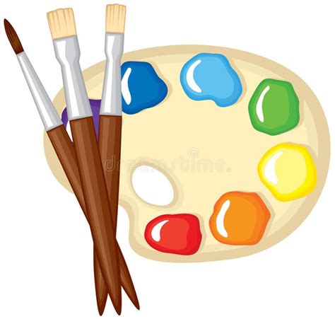 Palette Paintbrushes Stock Illustrations Palette Paintbrushes