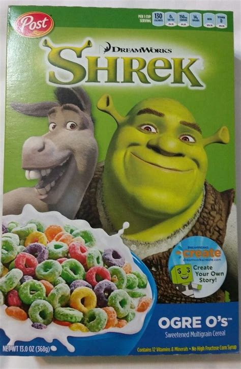 DreamWorks Shrek Ogre O's Cereal, 13 Oz, Shrek Sweetened Multigrain ...