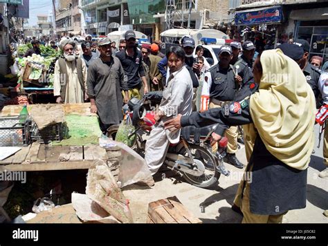 Quetta Pakistan 10th Apr 2017 Views During Anti Encroachment Drive