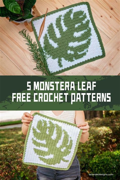 FREE Monstera Leaf Crochet 5 PATTERNS IGOODideas