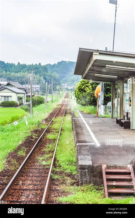 Scenery Of Rural Railway Tracks In Japan Stock Photo Alamy