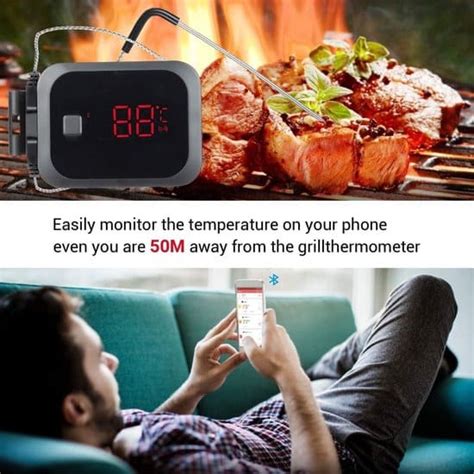 Draadloze Bbq Thermometer Barbecue Vleesthermometer Bluetooth Met