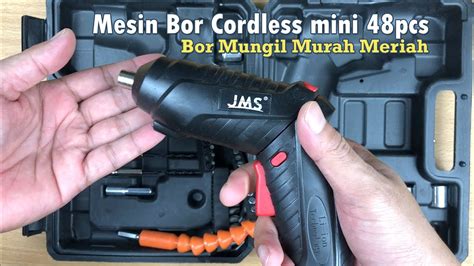 Mesin Bor Cordless Mini 48pcs Set 4 2 V Screwdriver Baterai Gudang