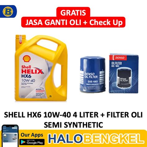 Paket Shell Helix Hx W Filter Oli Denso Halobengkel