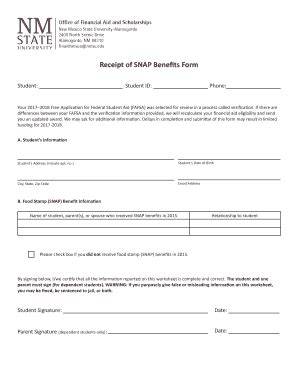 Fillable Online Receipt Of SNAP Benefits Form New Mexico State