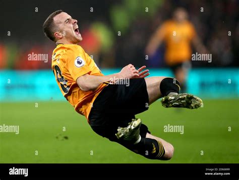 Wolverhampton Wanderers Diogo Jota Goes Down After Colliding With