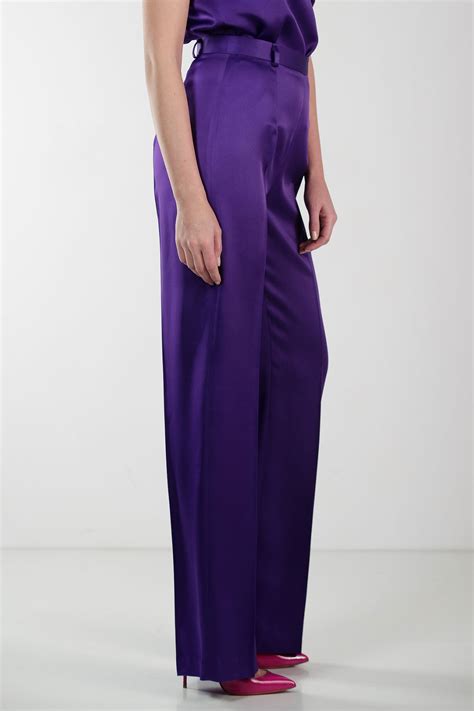 Purple Wide Leg Satin Pants Styland Styland