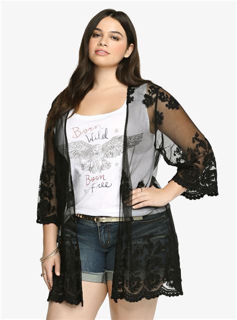 Embroidered Mesh Kimono Fashion Plus Size Fashion Plus Size Outfits