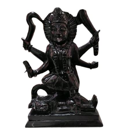 Traditional Hindu Black Marble Kali Mata Statue For Worship Size 5