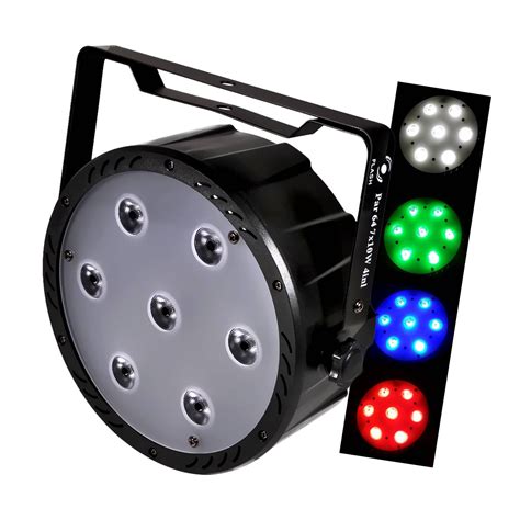 Jeu de lumière LED PAR AURA 64 RGBW 7x10W 4en1 DMX FLASH F7100307