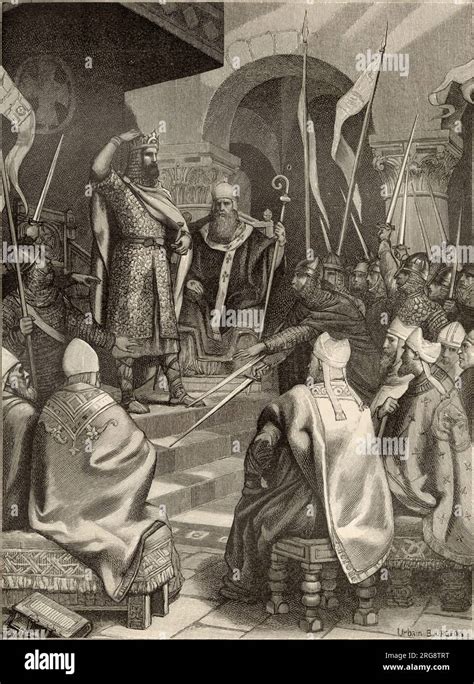 Hugues Capet Is Elected King Of France By The Nobles At Senlis Stock