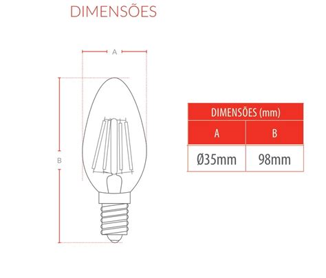 Lâmpada Led Vela Lisa Filamento Clear 4W 2700K E 14 Bivolt 265080377 Avant