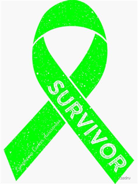 Lymphoma Cancer Awareness Survivor Wear Lime Green Ribbon Vintage