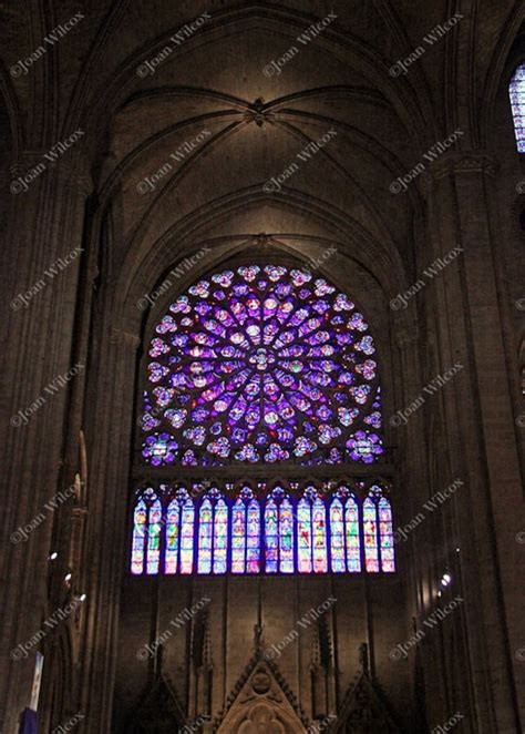 Interior Notre Dame Cathedral Rose Window Paris France Original Fine ...