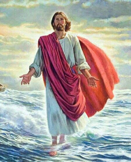 Jesus Walking On The Water With His Arms Outstretched