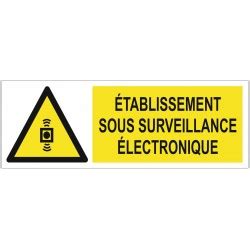 Panneau Tablissement Sous Surveillance Lectronique Sticker