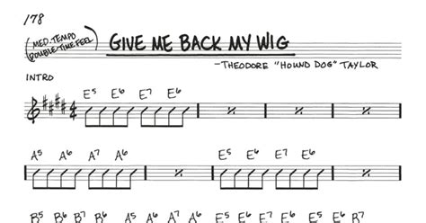 Give Me Back My Wig Real Book Melody Lyrics And Chords Print Now