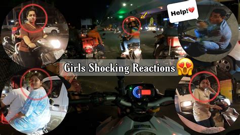 Cute Girls Shocking Reactions Night Reactions On Superbike Loud