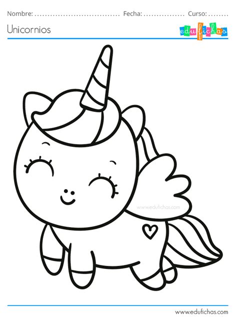 Dibujos De Unicornios Para Imprimir Y Colorear Kawaii