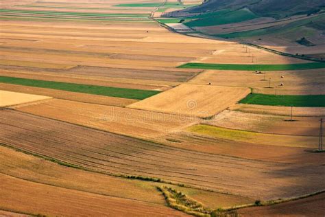 Panoramic View of Farming and Agricultural Fields Stock Image - Image ...