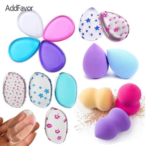 Addfavor 18pc Clear Silicone Makeup Sponge Jelly Gel Maquiagem Powder Puff Beauty Essential