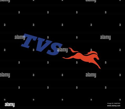 TVS Motor Company, rotated logo, black background B Stock Photo - Alamy