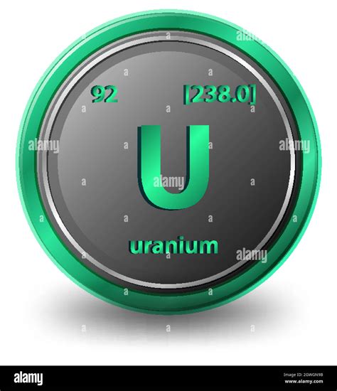 Uranium Chemical Element Chemical Symbol With Atomic Number And Atomic