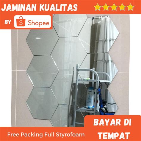 Jual Kaca Asli Cermin Hexagonal Kaca Hexagonal Cermin Aesthetic