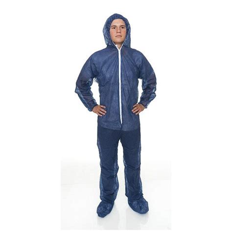 International Enviroguard Coverall W Hood And Boot 4xl Blue Pk25 4xl 25 Pk Blue N2019 Zoro