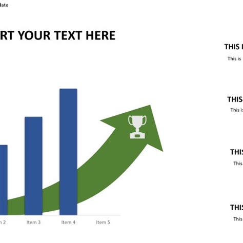 D Bar Chart Growth For Powerpoint Template Slidevilla