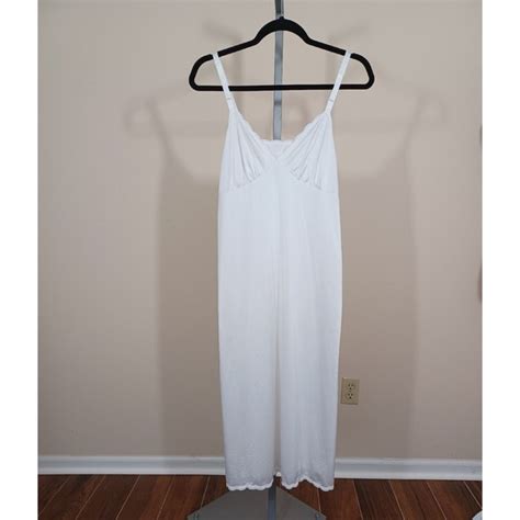 Shadowline Intimates Sleepwear Vintage Shadowline Lace Full Slip Lingerie White Chemise