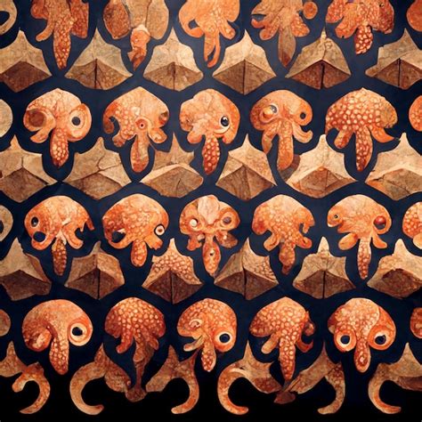 Premium Ai Image Beautiful Octopus Pattern Red Color