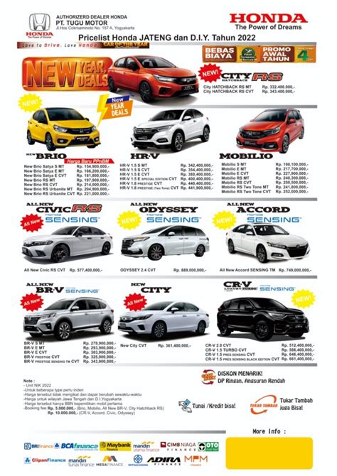 Pricelist Honda Jogja Info Honda Jogja Dealer Resmi Mobil Honda