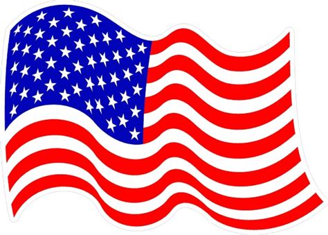 WAVING AMERICAN FLAG DECAL / STICKER 31