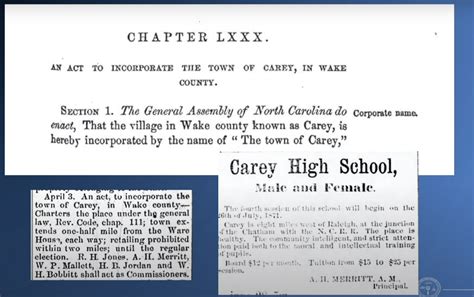 150 Years How Cary Got Its Name Carycitizen