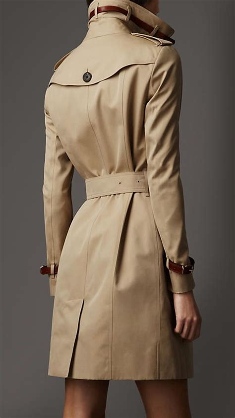 Long Slim Fit Leather Detail Trench Coat Burberry Spring Summer 2013