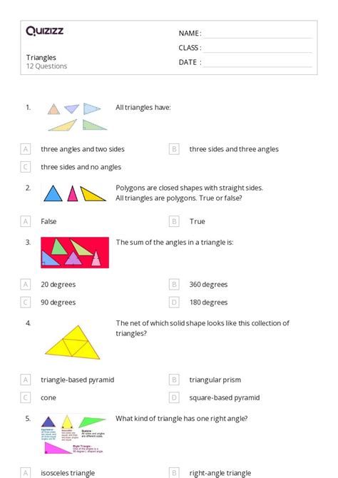 50 Triangles Worksheets For 3rd Class On Quizizz Free And Printable