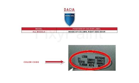 DACIA - DUSTER Color Codes - FixyPaint - Touch Up Paint for Car Scratch ...