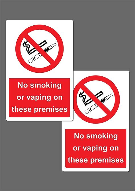 No Smoking Or Vaping On These Premises Safety Sign Pack Of Mm