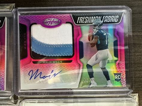 Malik Willis Panini Auto Rookie Rc Lot Of Rare Color Rpa Patch