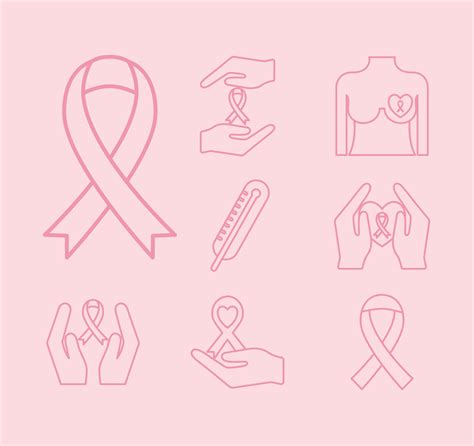 Breast Cancer Icon Set 2093942 Vector Art At Vecteezy